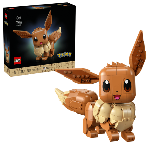 Zbudowany model LEGO Pokémon Eevee 72151 widok z boku