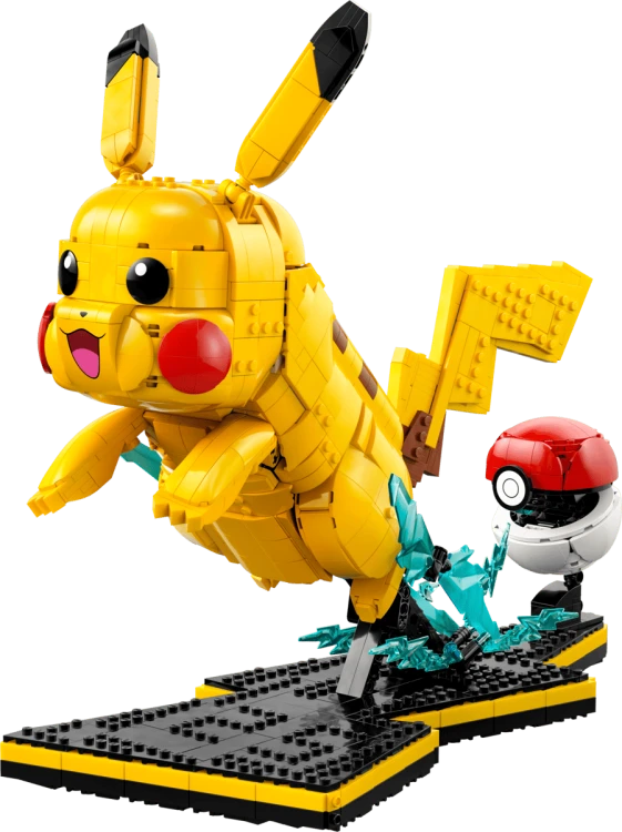 Figurka LEGO Pikachu z zestawu 72152 w dynamicznej pozie