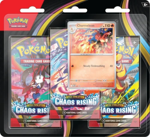 Pokémon TCG Mega Evolution Chaos Rising 3-pack Blister Bundle Charmeleon - Blister