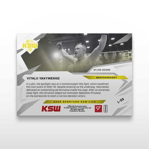 Vitalii Yakymenko - SportZoo KSW 2025/26 LIVE - Back