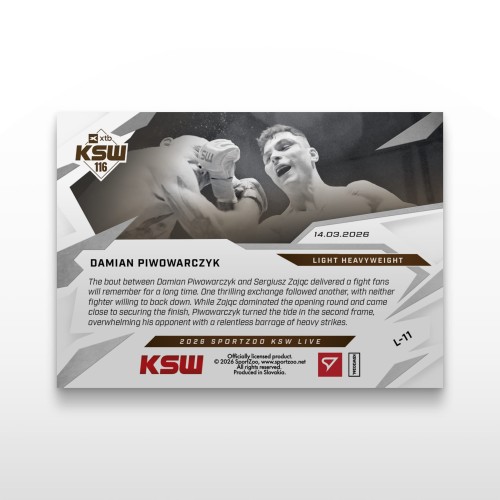 Damian Piwowarczyk - SportZoo KSW 2025/26 LIVE - Back