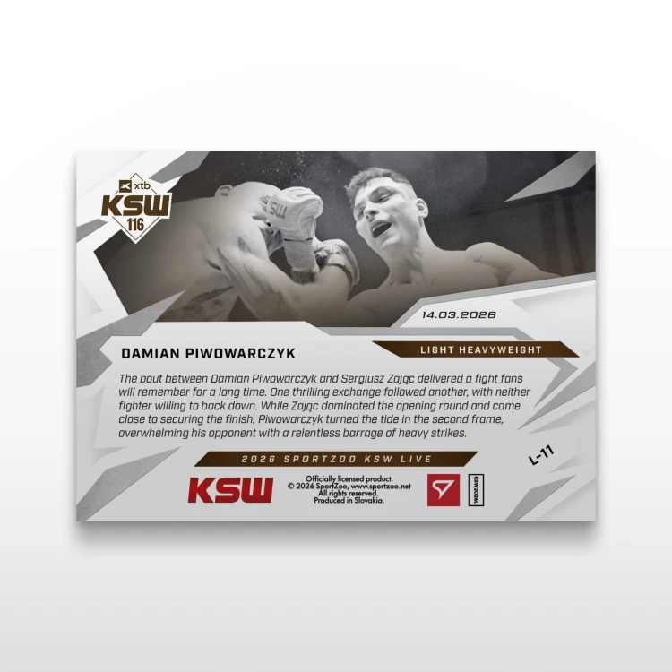 Damian Piwowarczyk - SportZoo KSW 2025/26 LIVE - Back