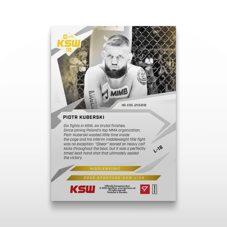 Piotr Kuberski - SportZoo KSW 2025/26 LIVE - Back