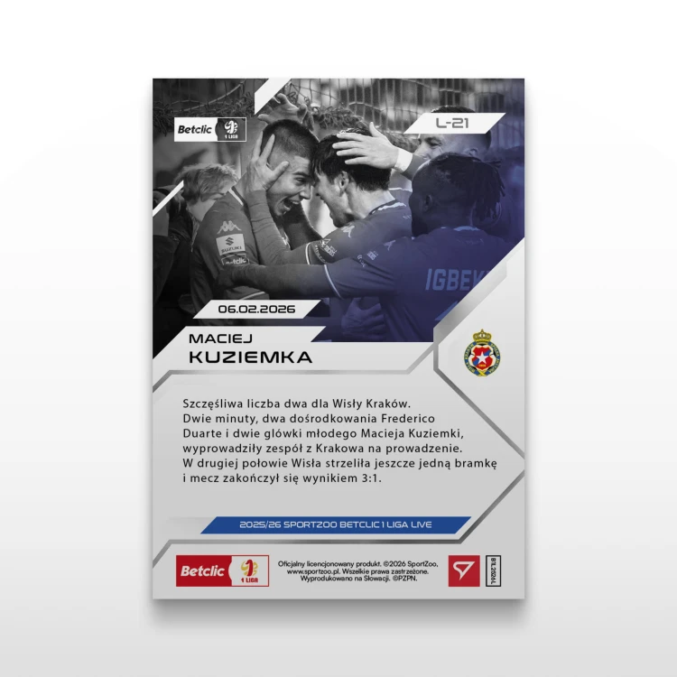 Maciej Kuziemka - SportZoo Betclic 1 Liga 2025/26 LIVE - Back