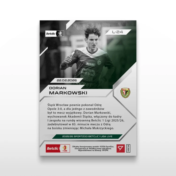 Dorian Markowski - SportZoo Betclic 1 Liga 2025/26 LIVE - Back