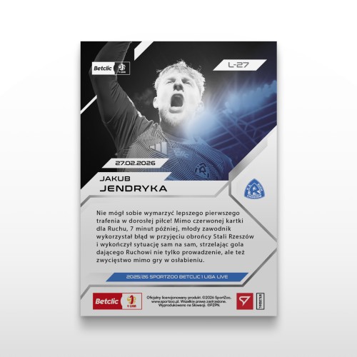 Jakub Jendryka - SportZoo Betclic 1 Liga 2025/26 LIVE - Back