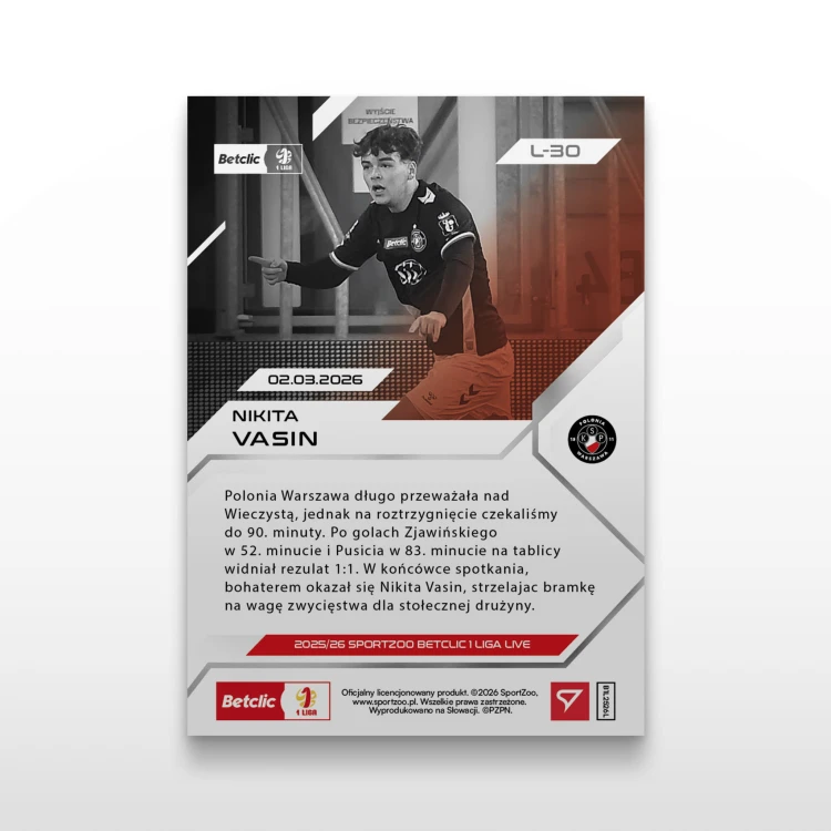Nikita Vasin - SportZoo Betclic 1 Liga 2025/26 LIVE - Back