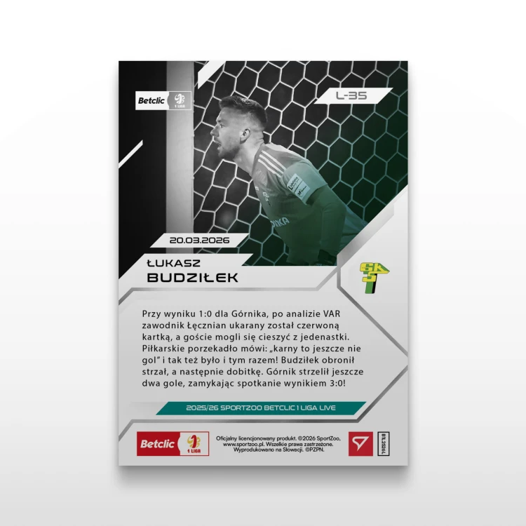 Łukasz Budziłek - SportZoo Betclic 1 Liga 2025/26 LIVE - Back