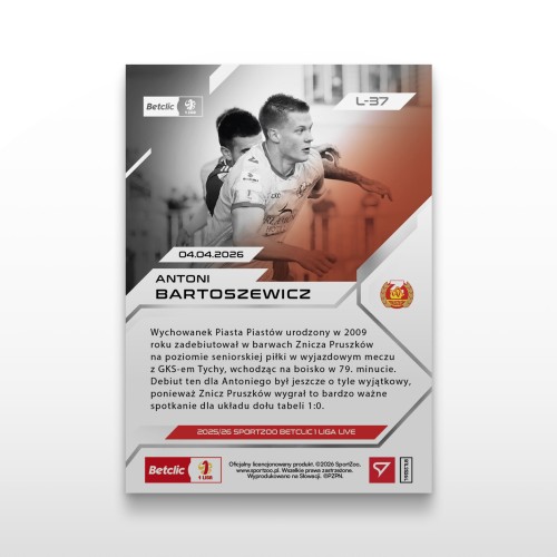 Antoni Bartoszewicz - SportZoo Betclic 1 Liga 2025/26 LIVE - Back