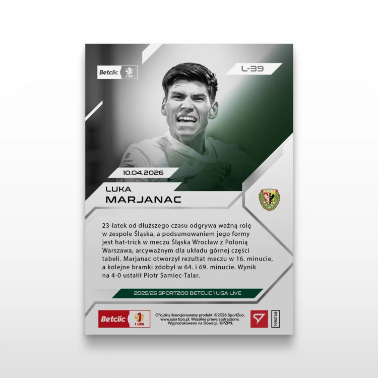 Luka Marjanac - SportZoo Betclic 1 Liga 2025/26 LIVE - Back