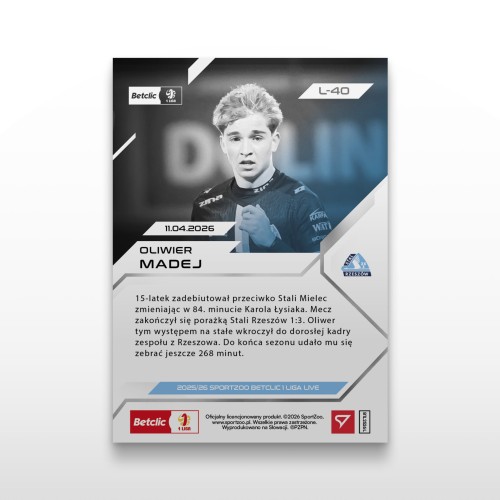 Oliwier Madej - SportZoo Betclic 1 Liga 2025/26 LIVE - Back