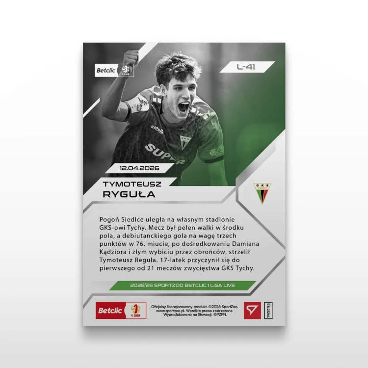 Tymoteusz Ryguła - SportZoo Betclic 1 Liga 2025/26 LIVE - Back