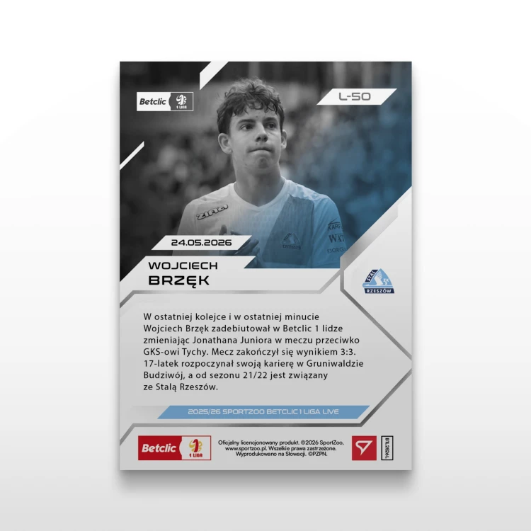 Wojciech Brzęk - SportZoo Betclic 1 Liga 2025/26 LIVE - Back