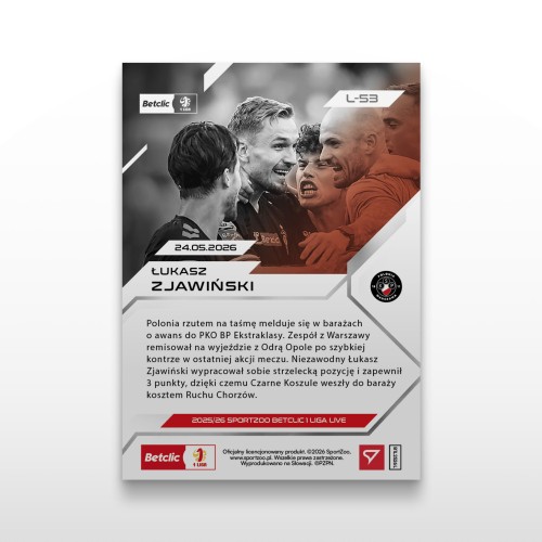 Łukasz Zjawiński - SportZoo Betclic 1 Liga 2025/26 LIVE - Back