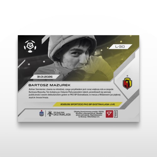 Bartosz Mazurek - SportZoo PKO BP Ekstraklasa 2025/26 LIVE - Back