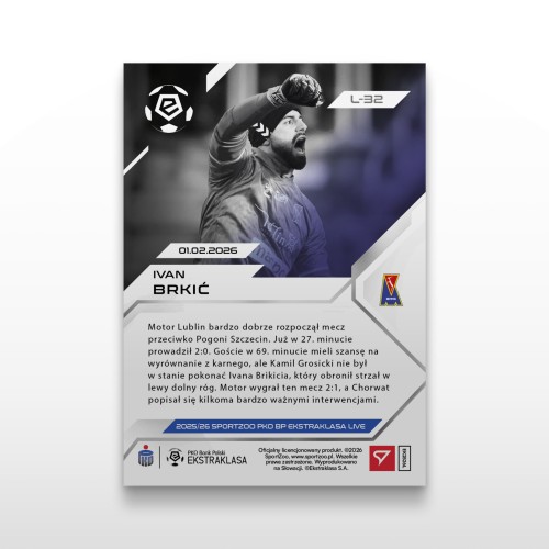 Ivan Brkić - SportZoo PKO BP Ekstraklasa 2025/26 LIVE - Back