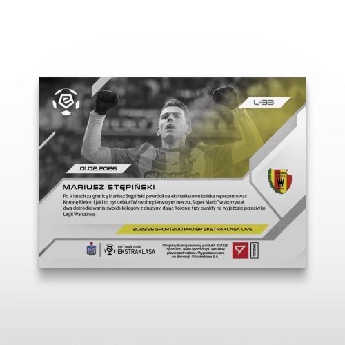 Mariusz Stępiński - SportZoo PKO BP Ekstraklasa 2025/26 LIVE - Back