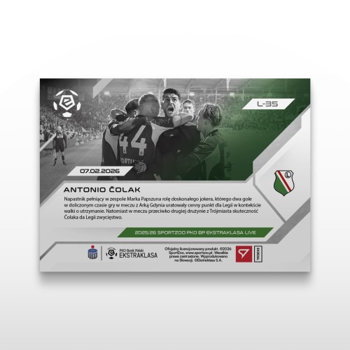 Antonio Čolak - SportZoo PKO BP Ekstraklasa 2025/26 LIVE - Front