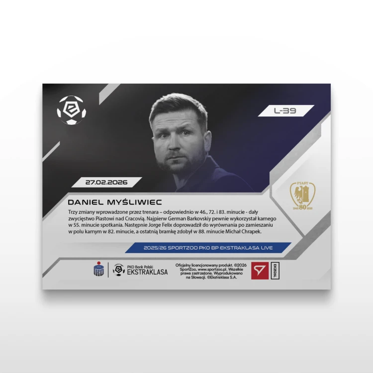 Daniel Myśliwiec - SportZoo PKO BP Ekstraklasa 2025/26 LIVE - Back