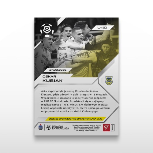 Oskar Kubiak - SportZoo PKO BP Ekstraklasa 2025/26 LIVE - Back