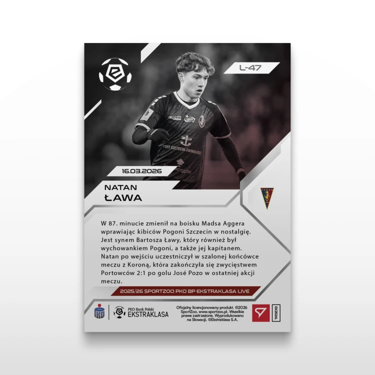 Natan Ława - SportZoo PKO BP Ekstraklasa 2025/26 LIVE - Back