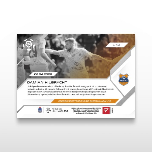 Daniel Hilbrycht - SportZoo PKO BP Ekstraklasa 2025/26 LIVE - Back