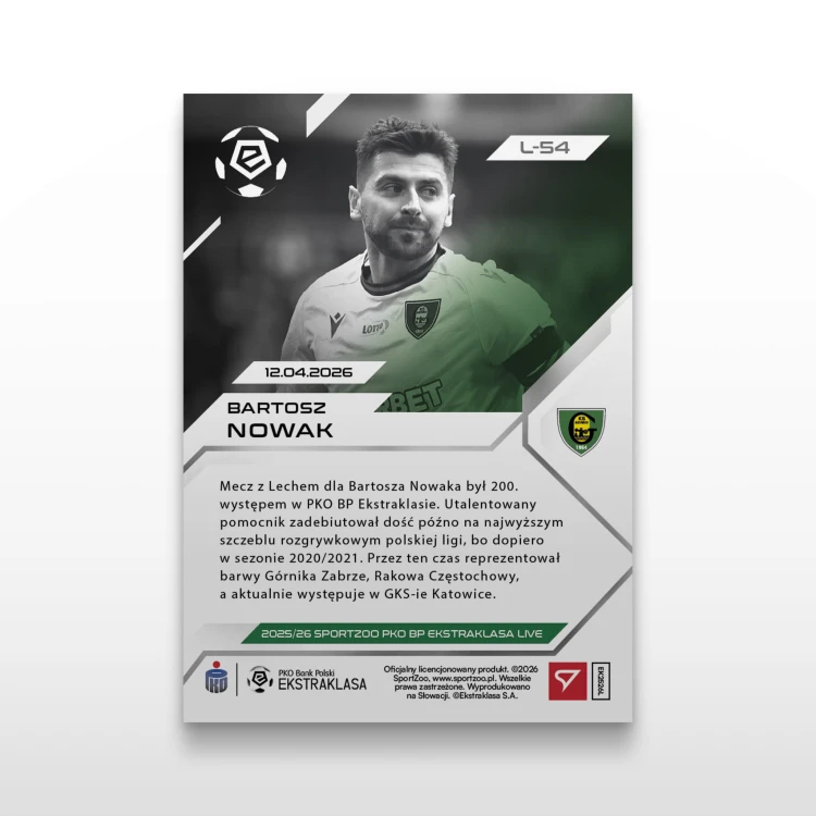 Bartosz Nowak - SportZoo PKO BP Ekstraklasa 2025/26 LIVE - Back