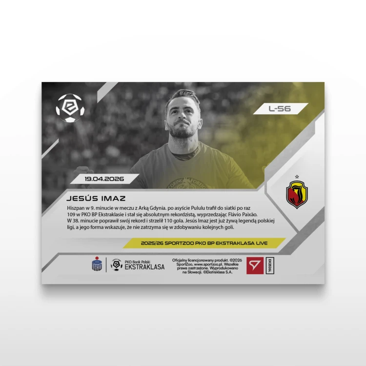 Jesús Imaz - SportZoo PKO BP Ekstraklasa 2025/26 LIVE - Back