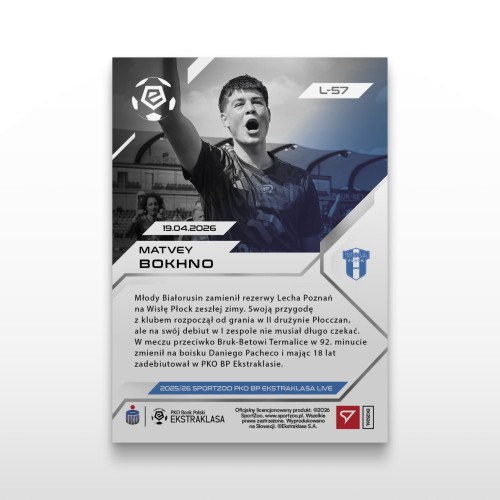 Matvey Bokhno - SportZoo PKO BP Ekstraklasa 2025/26 LIVE  - Back