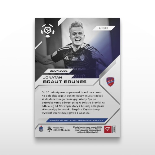 Jonatan Braut Brunes - SportZoo PKO BP Ekstraklasa 2025/26 LIVE - Back