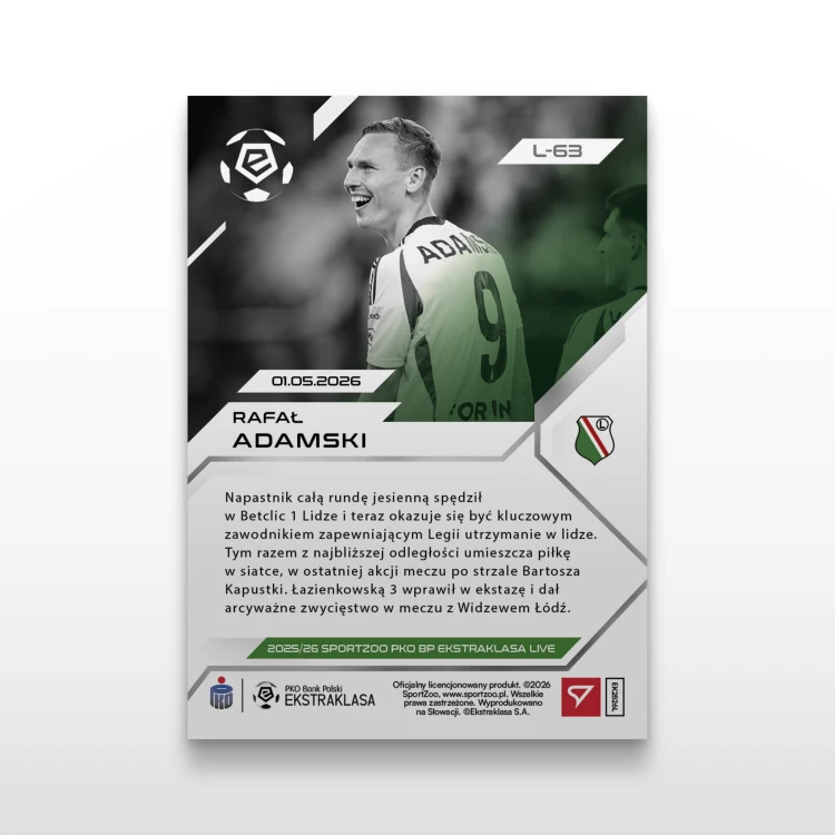 Rafał Adamski - SportZoo PKO BP Ekstraklasa 2025/26 LIVE - Back