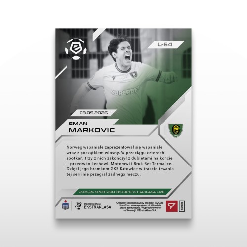 Eman Markovic - SportZoo PKO BP Ekstraklasa 2025/26 LIVE - Back