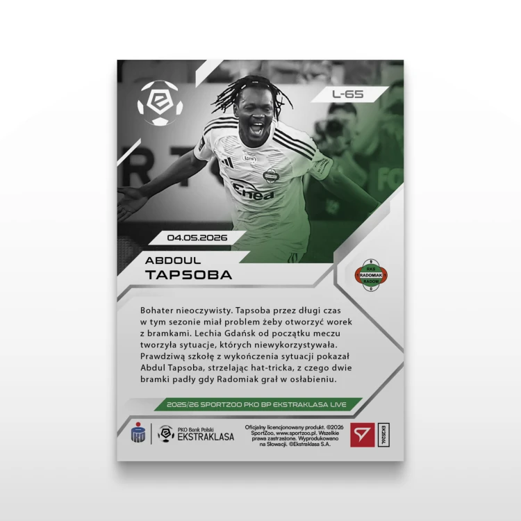 Abdoul Tapsoba - SportZoo PKO BP Ekstraklasa 2025/26 LIVE - Back