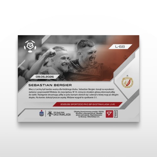 Sebastian Bergier - SportZoo PKO BP Ekstraklasa 2025/26 LIVE - Back