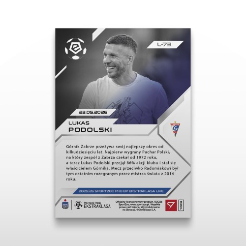 Lukas Podolski - SportZoo PKO BP Ekstraklasa 2025/26 LIVE - Back