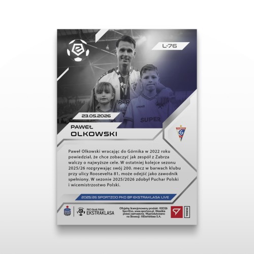 Paweł Olkowski - SportZoo PKO BP Ekstraklasa 2025/26 LIVE - Back