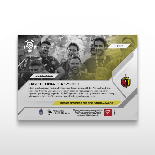 Jagiellonia Białystok - SportZoo PKO BP Ekstraklasa 2025/26 LIVE - Back