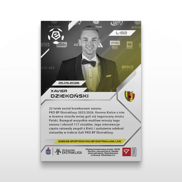 Xavier Dziekoński - SportZoo PKO BP Ekstraklasa 2025/26 LIVE - Back