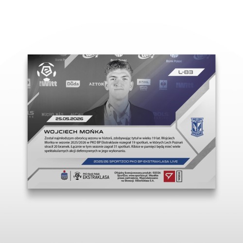 Wojciech Mońka - SportZoo PKO BP Ekstraklasa 2025/26 LIVE - Back