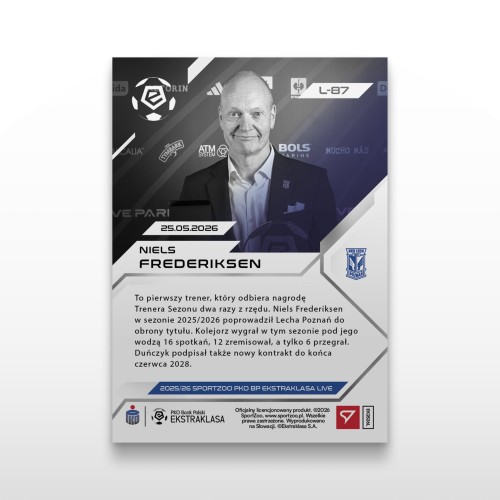 Niels Frederiksen - SportZoo PKO BP Ekstraklasa 2025/26 LIVE - Back