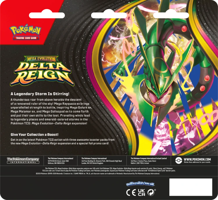 Pokémon TCG: Mega Evolution - Delta Reign - 3-Pack Blister - Back