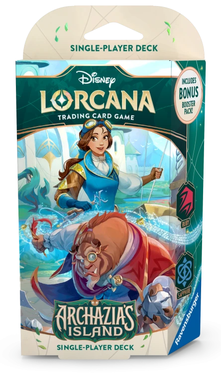 Boostermania Disney Lorcana Archazias Island  Ruby and Sapphire  Starter Deck