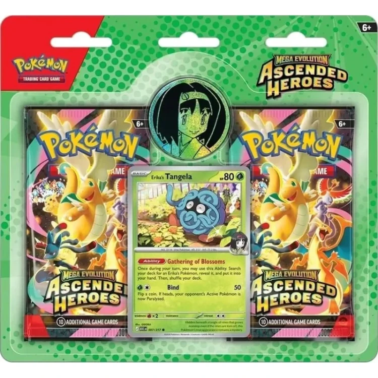 Blister POKEMON TCG MEGA EVOLUTION ASCENDED HEROES  TRAINER S 2-PACK BLISTER ERIKA S TANGELA - przód