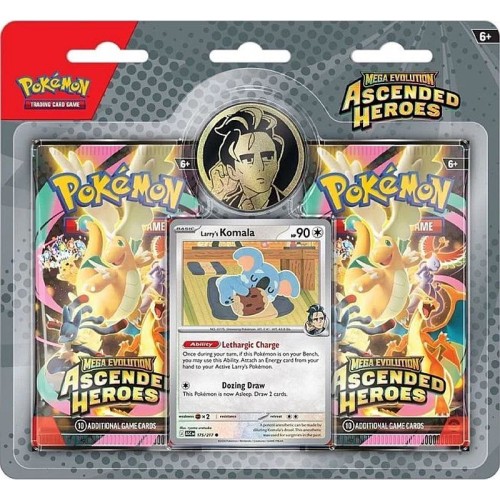 Blister Pokémon TCG: Mega Evolution Ascended Heroes Trainers 2-pack Blister Larrys Komola - przód