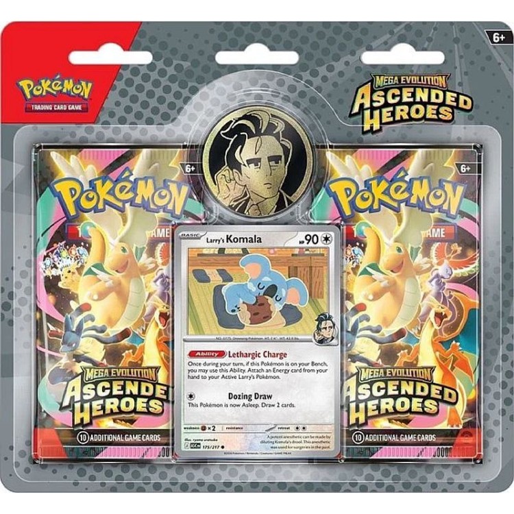 Blister Pokémon TCG: Mega Evolution Ascended Heroes Trainers 2-pack Blister Larrys Komola - przód