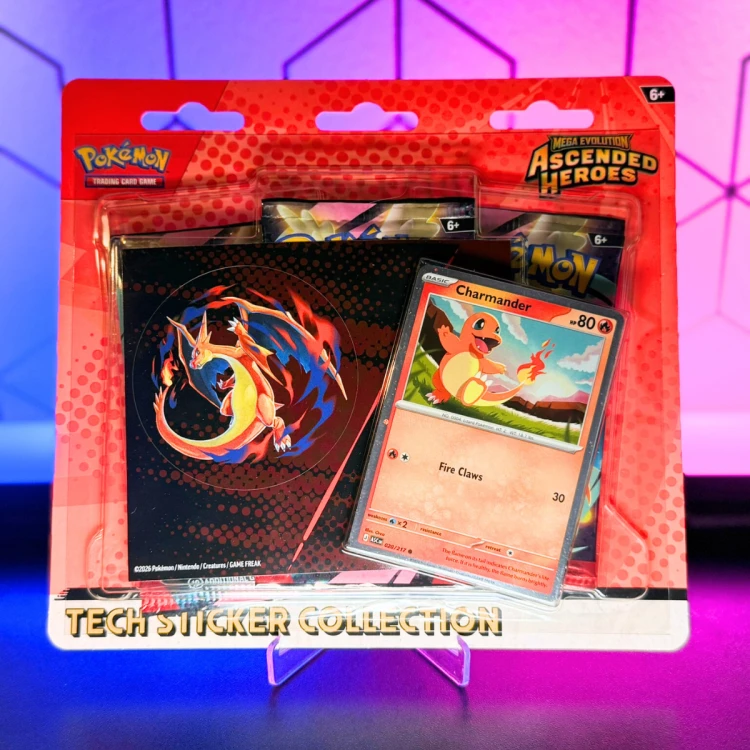Pokémon TCG Mega Evolution Ascended Heroes Tech Sticker Collection Charmander &amp;amp; Mega Charizard Y w Boostermania.pl