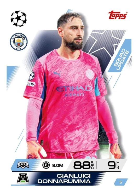 Karty TOPPS MATCH ATTAX EXTRA 2025 2026 MEGA puszka Goliaths front - karta Donnarumma