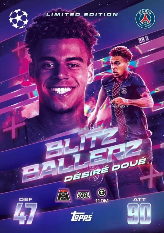 Karty TOPPS MATCH ATTAX EXTRA 2025 2026 MEGA puszka Blitzballers - karta Doue
