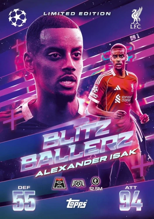 Karty TOPPS MATCH ATTAX EXTRA 2025 2026 MEGA puszka Blitzballers - karta Isak