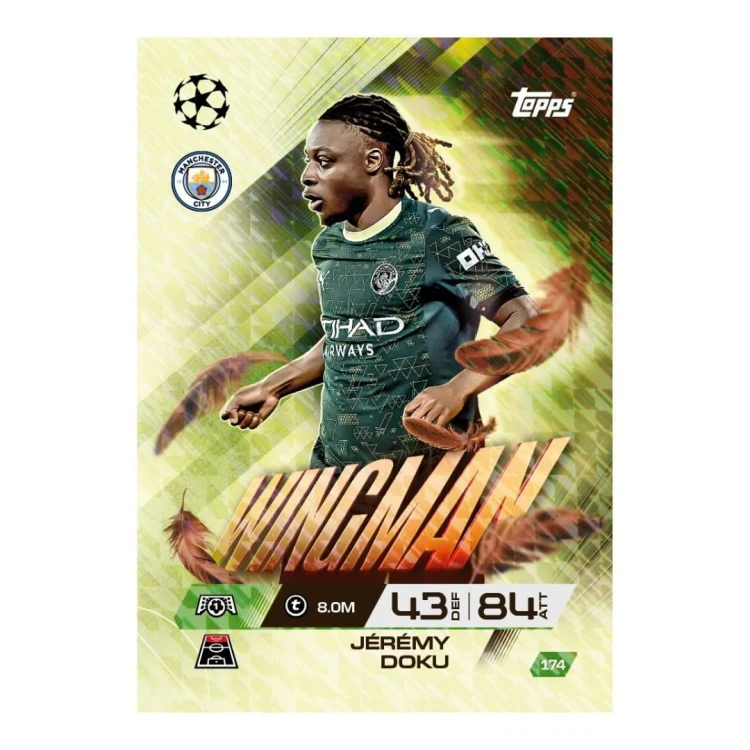 Box TOPPS MATCH ATTAX EXTRA 2025-2026 32 saszetki - karta Jeremy Doku